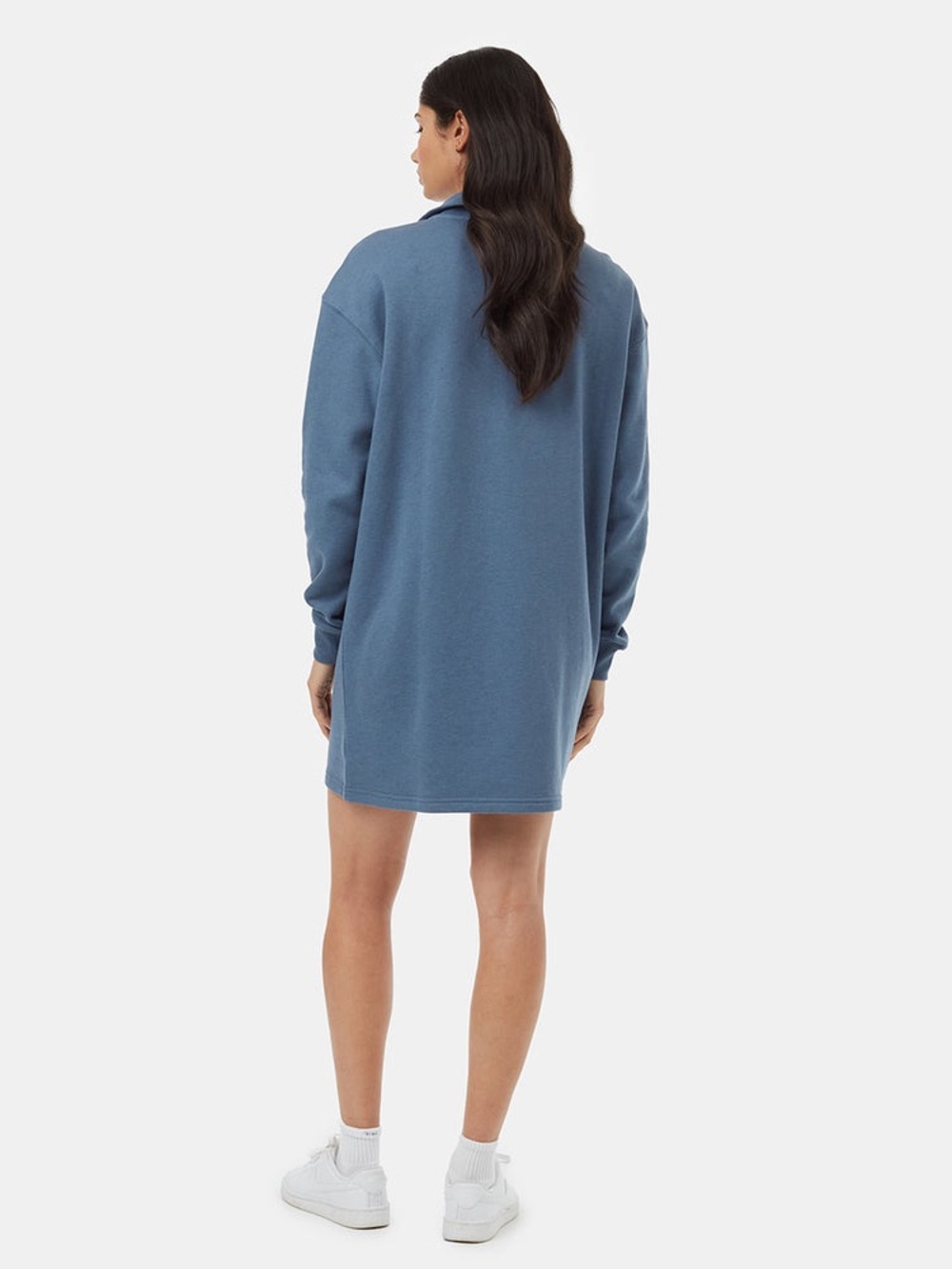 Tentree 1/4 Zip Fleece Oversized Dress Womens Small Vintage Blue - Picture 12 of 12